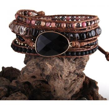 Wickelarmband mit Natursteinen
