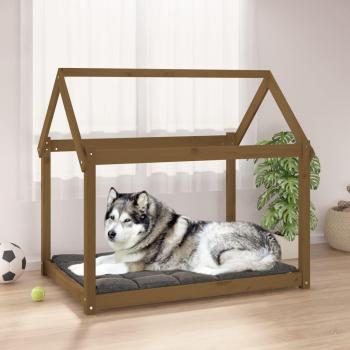 Lit pour animal en bois de pin 111x80x100 cm Marron miel
