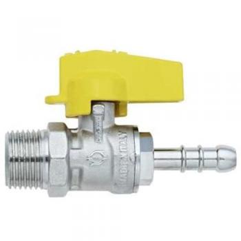 Rubinetto Maschile Diritto Gas con Porta Gomma 1/2
