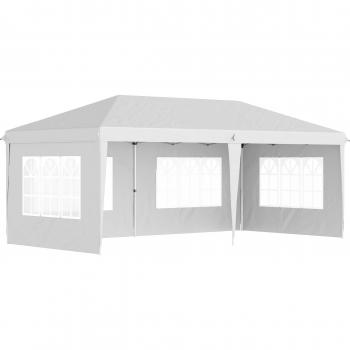 Gazebo Esterno Bianco a Dimensioni 5.9x3x2.7m – Regolazione Finestra & Tende Rimovibili