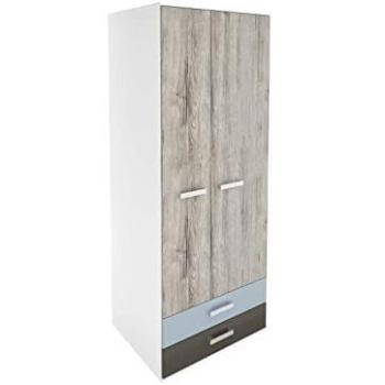Kleiderschrank FMD Nona, blau, 75,6 cm Breite