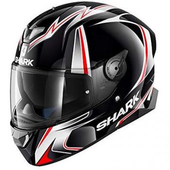Shark Casco Skwal 2 Sykes KWA, color negro/blanco/rojo, talla L