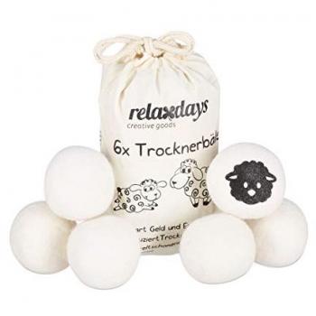 Boules de séchage écologiques, 12 unités, laine de mouton, Ø 7 cm