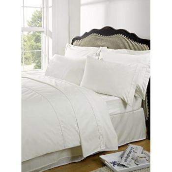 Highams Luxury Egyptian Cotton Valance Sheet, Cream, Single