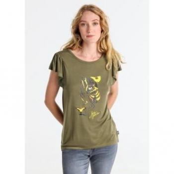 T-shirt casual léopard vert