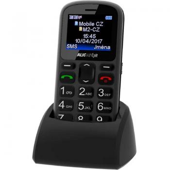Aligator A321 Senior Dual SIM, šedá-černá + nabíjecí stojánek