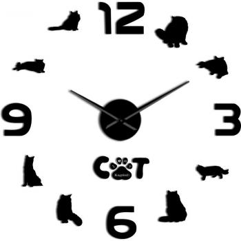 Horloge murale bricolage chat‑Siamese