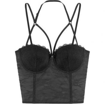 Verführerische Petite Fleur Gold Corsage in Schwarz