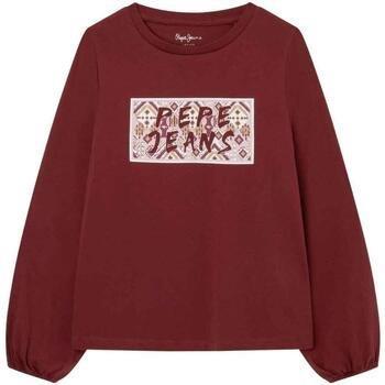 Burgundy Peper Jeans Saula Long Sleeve Tee for Girls 10 Years