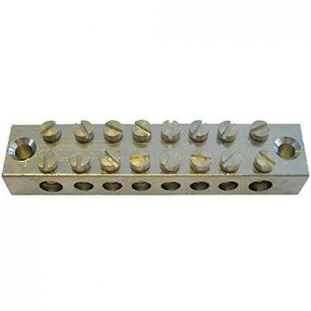Dual Pole 8-Position Brass Earth Connection Bar