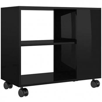 Table basse en bois noir brillant 70x35x55 cm
