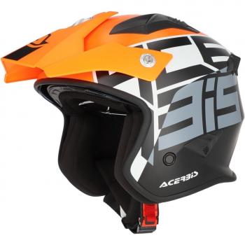 Casco Moto Acerbis Jet Aria Graphic Nero Arancione Fluo L
