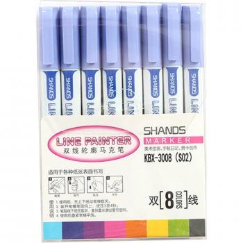 Pluma de contorno doble línea para estudiantes 8 Uds. USJ99