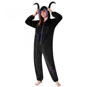 Black 3D Maleficent Onesie with Hood – Unisex, Size S