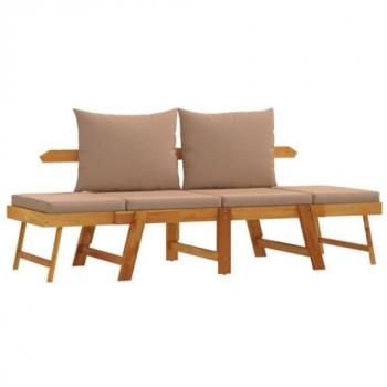 Dual‑Seat Acacia Garden Chair with Foam Pads