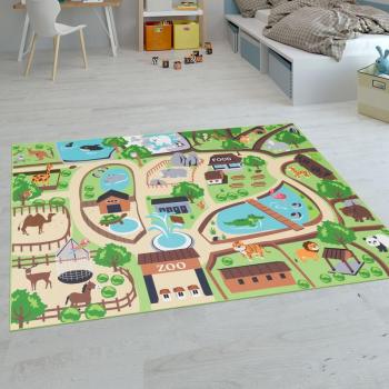 Alfombra de Pelo Corto para Niños 80x150 cm Beige