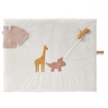 Tapis d'activités Popsie en mousseline, écru/rose poudré