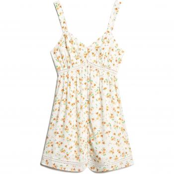 Robe Caraco Col V et Dentelle Blanche – Superdry Femme (Taille 42)