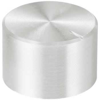 Aluminium and Plastic Control Knob Silver 20 mm x 13 mm