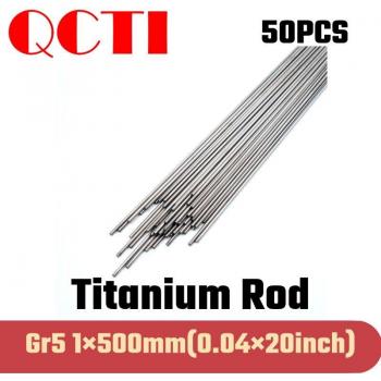 50pcs Gr5 1mm Dia x 500mm Length Titanium Alloy Bar