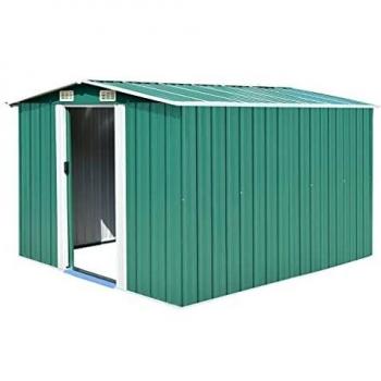 VidaXL Metal Garden Shed 257x298x178 cm Green