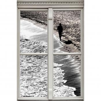 Queence Wandsticker »Strand«, selbstklebend, 3D, Fenster