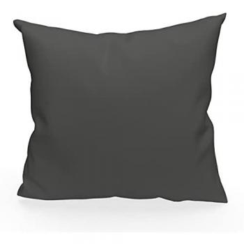 Soleil d’Ocre Housse coussin unie 40x40 cm, Alix Anthracite