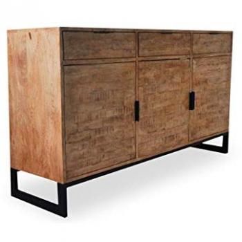 Buffet en Bois Massif Chêne Clair avec 3 portes et 3 Tiroirs FEELY