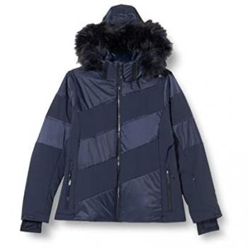 CMP Women's Navy Blue Synthetic Fur Hooded Jacket