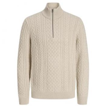 Jack & Jones Strickpullover 'BLUSEAN' in Offwhite Melange