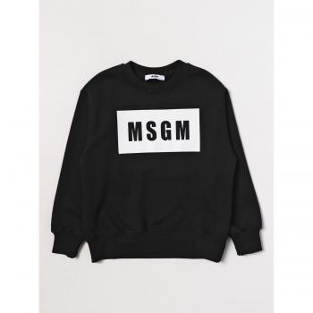 MSGM Youth Black V‑Neck Sweater – 8 Female