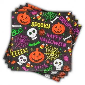 Servilletas Spooky Halloween Paquete de 12 de 33x33 cm