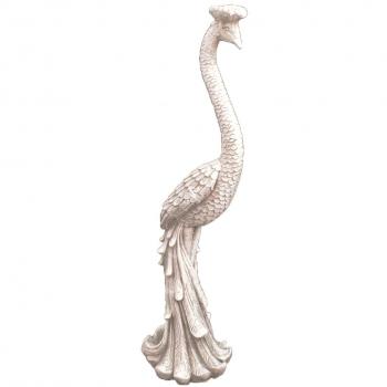 Classic Stone-Look Peacock Figure from Solstice Sculptures, 25x30x101 cm