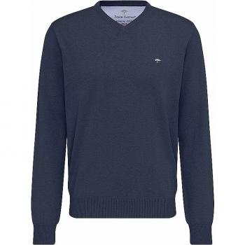 Strickpullover FYNCH-HATTON FYNCH-HATTON Pullover mit V-Kragen Gr. XXL (58), blau (night) Herren Pullover mit V-Ausschnitt