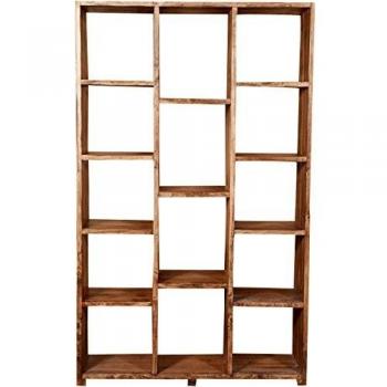 Biscottini Solid Lime Wood Bookcase 121x36x200 cm Made in Italy