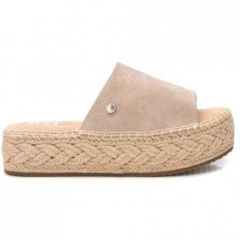 Pala XTI 143639 en Piel Beige – Sandalia de Plataforma y Yute