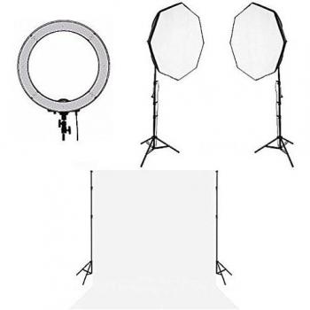 Anillo de luz LED FQVL-800 ColorQuantum con soportes 2.5m
