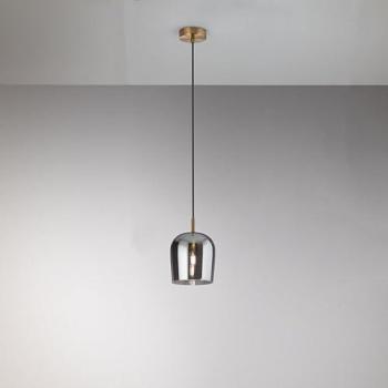 Lampada Contemporanea Coro 1Luce E14 in Vetro Fumè