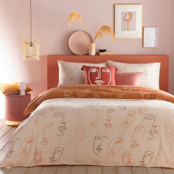 Kindred Apricot Reversible Duvet Cover and Pillowcase Set Beige/Yellow