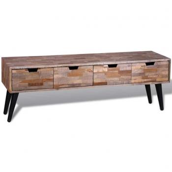 4-Drawer Console TV Cabinet Reclaimed Teak