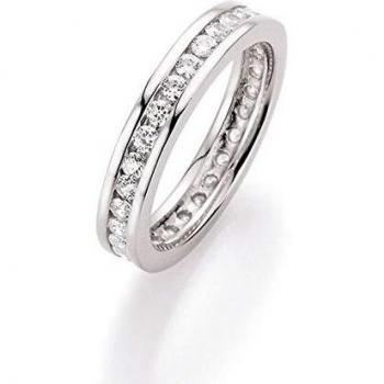Smart Jewel Ring mit Zirkonia, Rundum gefasst, 925 Silber, Weiss