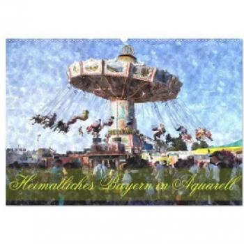Heimatliches Bayern in Aquarell (Wandkalender 2024 DIN A2 quer) CALVENDO Monatskalender