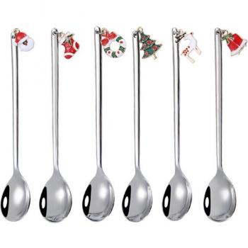 Set de 6 Cubiertos Navideños de Acero