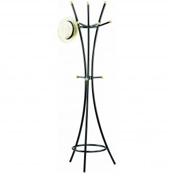 Porte-manteaux 12 boules 181 cm noir et naturel