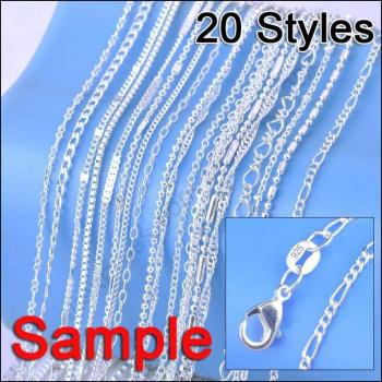 Women’s 925 Sterling Silver Mixed Style Necklace Chains
