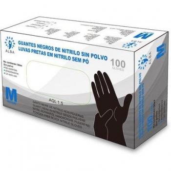 Guantes de examen nitrilo negro talla M, 100 unidades