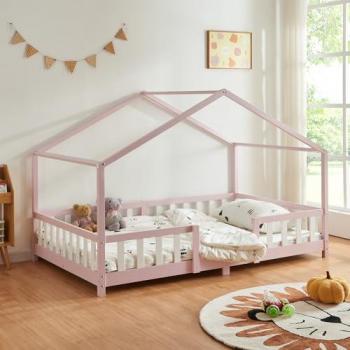 Casa-Pino Cama Infantil Treviolo 120x200 cm Rosa