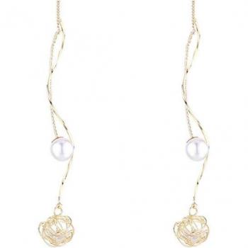 Pendientes MS Betti Concise Oro Mate 18K Perla Estrella