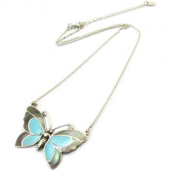 Collare Argento Farfalla delle Stelle Turquoise Nacra