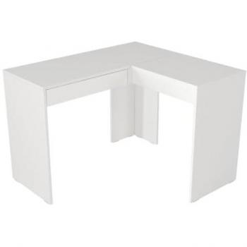 Cabinet de toilette d’angle en blanc, miroir grand format, placards – GIWEN